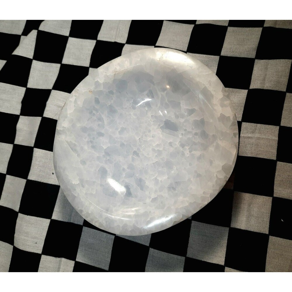 Blue Calcite Crystal Bowl - Decorative Accent Piece